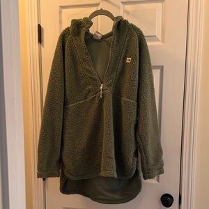 The North Face Green Sherpa Hooded Fleece Jacket